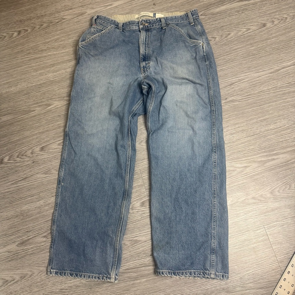 Vintage Gap Mechanic Jeans Mens 36X30 Blue Denim Baggy Made In USA